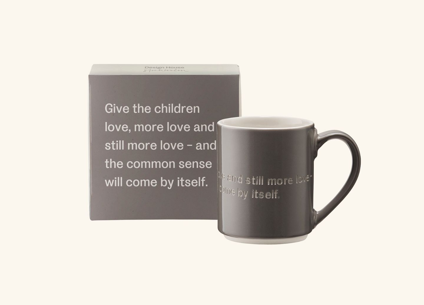 AL Mug 1, Grey (EN) Give the children love