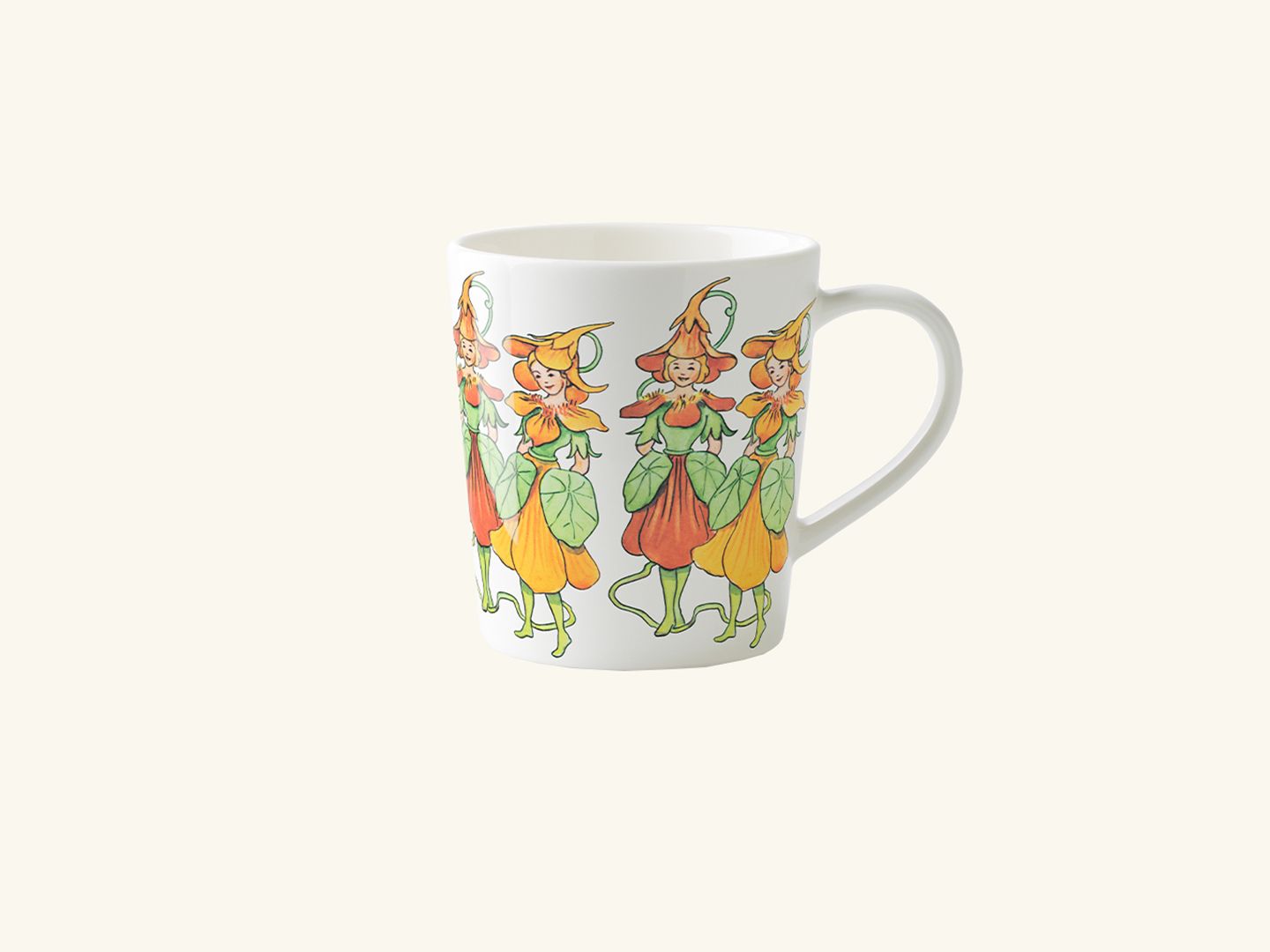 Mug w handle, Nasturtium