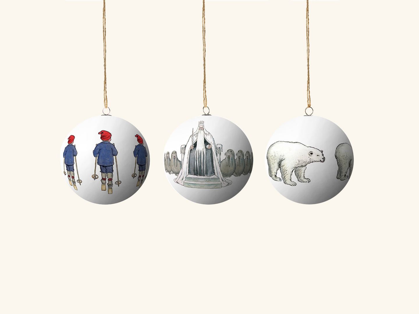 Christmas tree ornaments, King Winter & Co (set of 3)