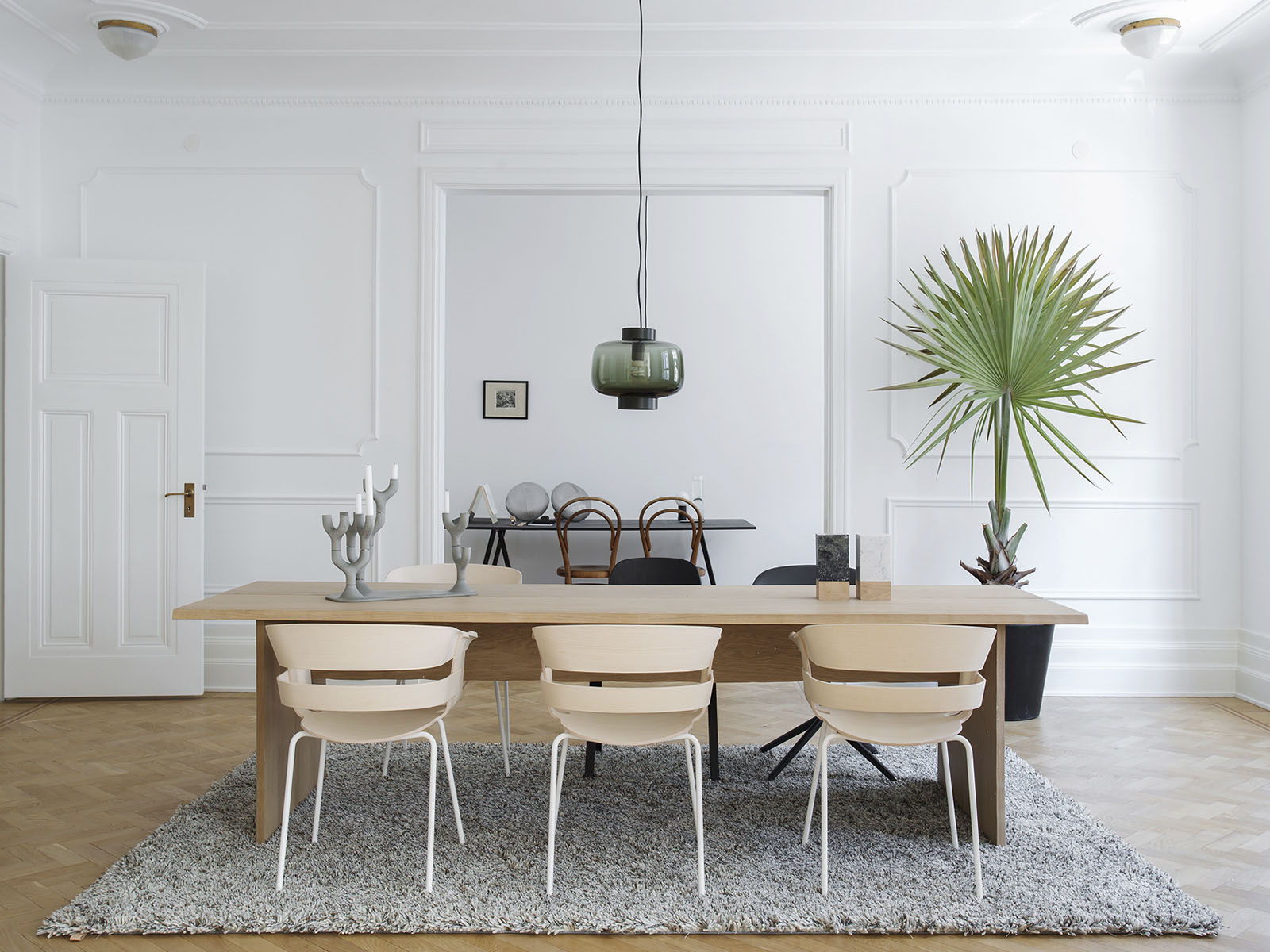 Wick chair in good company at a Eklund Sthlm apartment styling