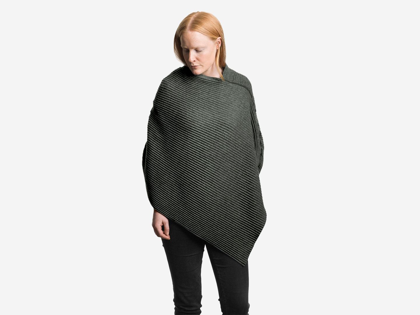 Pleece Poncho short Forest green