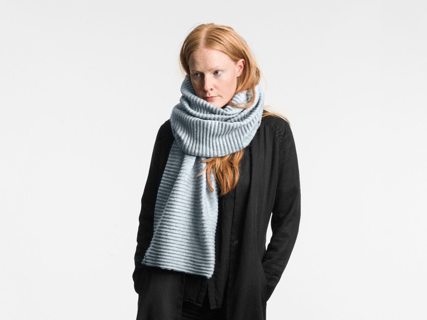 Pleece long scarf Pale blue