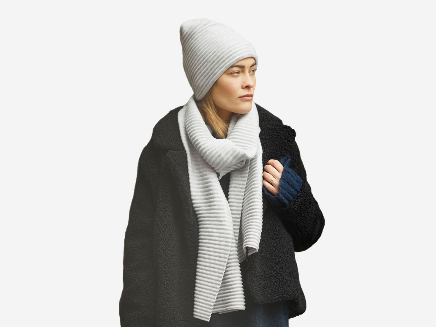 Pleece (scarf & beanie set) Light grey